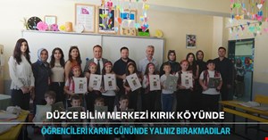Düzce Bilim Merkezi Kırık Köyü İlkokulu’nda karne şenliğinde