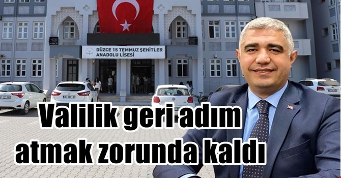 Düzce Valiliği geri adım attı