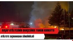 Düzce’de ahşap fabrikasının bahçesinde yangın