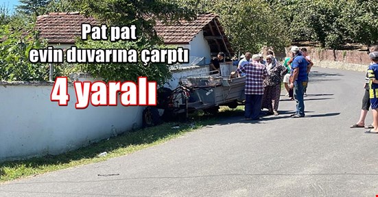 Evin duvarına çarpan pat patta 4 kişi yaralandı