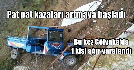 Gölyaka’da pat pat kazasında 1 kişi ağır yaralandı