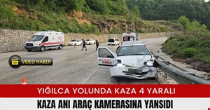 Kayganlaşan yol kazaya neden oldu! Kaza anı araç kamerasına yansıdı