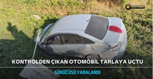 Kontrolden çıkan otomobil tarlaya uçtu 1 kişi yaralandı