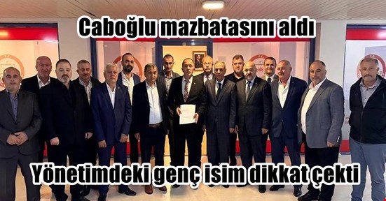 MHP Düzce İl Başkanı Caboğlu mazbatasını aldı
