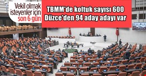 Milletvekili adaylarının belirlenmesi için son 6 gün Düzce’de 94 aday adayı var