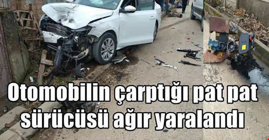 Otomobilin çarptığı pat pat sürücüsü ağır yaralandı