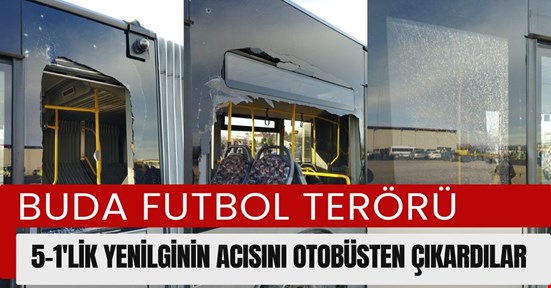 Taraftar otobüsün camlarını dağıttı