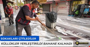 Temiz şehir Düzce projesi kapsamında sokaklar sabunla yıkandı