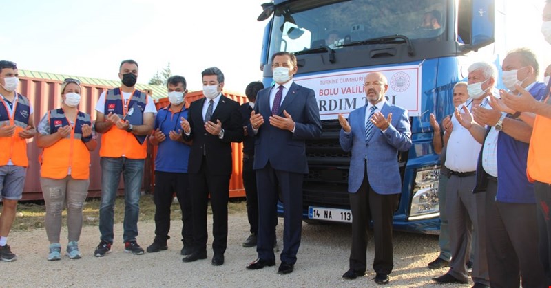 Bolu'dan felaket bölgesine yardım tırı gönderildi