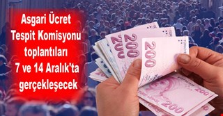 Asgari Ücret Tespit Komisyonu toplantıları 7 ve 14 Aralık'ta gerçekleşecek