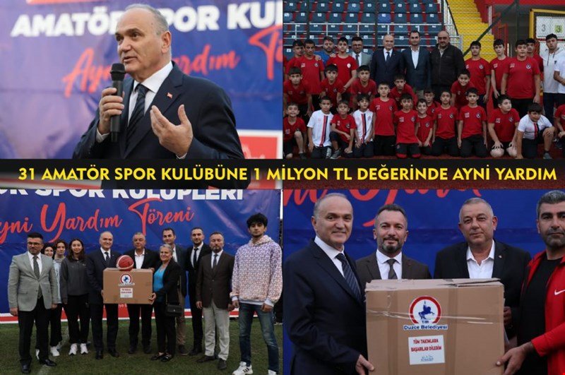 31 AMATÖR SPOR KULÜBÜNE 1 MİLYON TL DEĞERİNDE AYNİ YARDIM