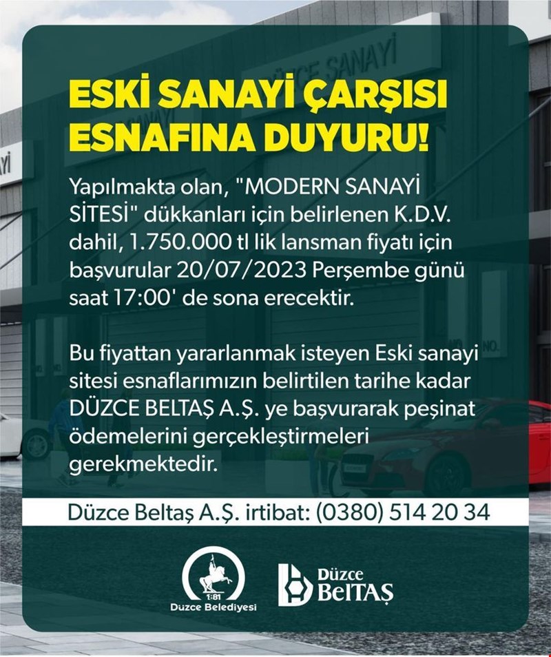 DÜZCE BELEDİYESİNDEN ÖNEMLİ DUYURU