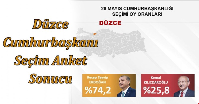 Düzce Cumhurbaşkanı Seçim Anket Sonucu