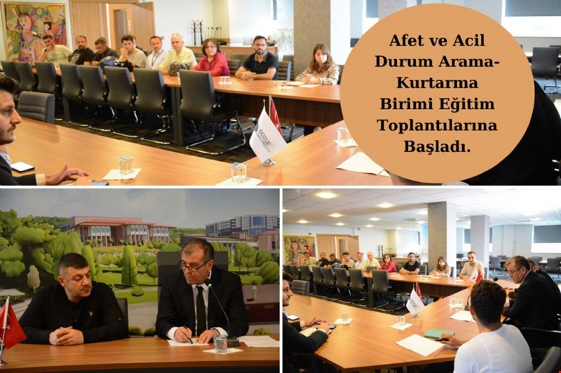 Düzce Üniversitesi Afet ve Acil Durum Arama-Kurtarma Birimi Eğitim Toplantılarına Başladı.
