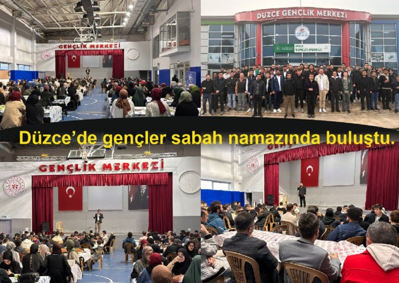 Düzce’de gençler sabah namazında buluştu.