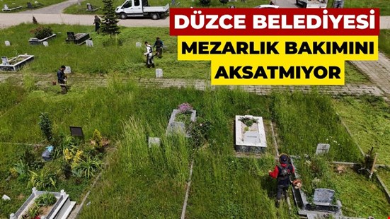 KABRİSTANLARDA OT BİÇME ÇALIŞMASI
