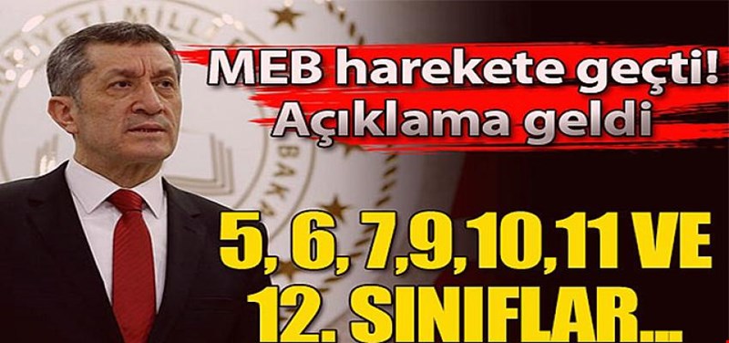 MEB harekete geçti ve açıkladı! 5, 6, 7, 8, 9, 10, 11 ve 12. sınıflar...